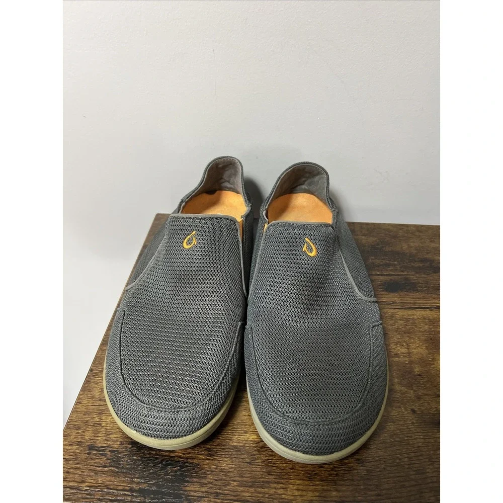 OluKai‎ Men's Nohea Mesh Slip-On Shoes Dark Shadow Gray Mens Size US 8.5 GUC